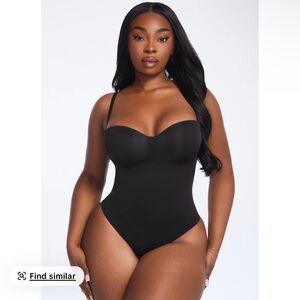 Black Strapless Bodysuit